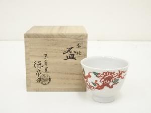 京焼　西村徳泉造　赤絵盃（共箱）